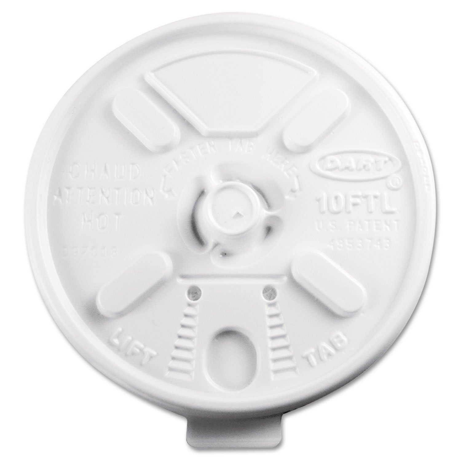Amazon.com: DART 10FTL Lift N' Lock Plastic Hot Cup Lids Fits 10oz